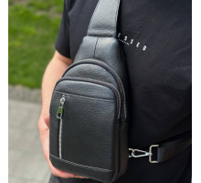 Мужской стильный слинг на плечо 18х32х6, сумка рюкзак для путешествий и отдыха TIDING BAG 7862 черная