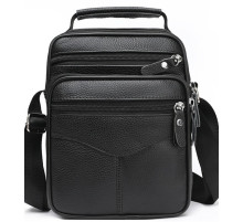 Мужская кожаная сумка-барсетка 26х20.5х8, мессенджер через плечо Bexhill Bx-56402 черная