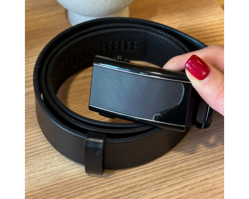 Чоловічий шкіряний ремінь із пряжкою автомат 8490
