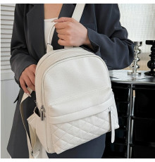 Жіночий шкіряний наплічник міський 35х26х17, рюкзак з натуральної шкіри, білий