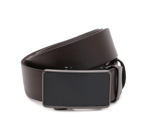 Пасок шкіряний для чоловіка 125×3.5 / ремінь на штани, коричневий