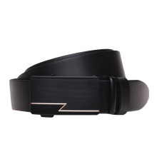 Автоматичний пасок з натуральної шкіри 115-125×3.5 / ремінь на штани для чоловіка, чорний