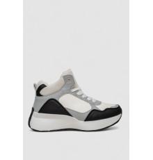 Кросівки жіночі зимові на хутрі, колір чорно-білий, 248RXM21