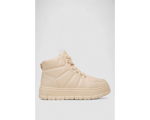 Кроссовки женские зимние на меху, цвет бежевый, 248RMB02