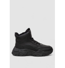 Кросівки жіночі зимові на хутрі, колір чорний, 248RDM08