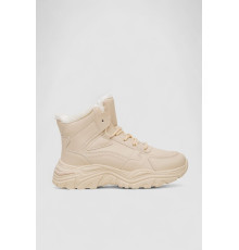 Кросівки жіночі зимові на хутрі, колір бежевий, 248RDM06