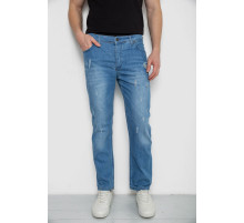 Джинсы мужские с потертостями, цвет голубой, 247R736