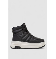 Кроссовки женские зимние на меху, цвет черно-белый, 248RAM022