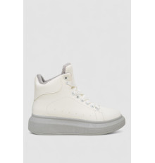 Кросівки жіночі зимові на хутрі, колір біло-сірий, 248RA2254