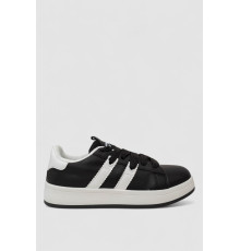 Кроссовки женские кожа, цвет черно-белый, 248RJH900-2