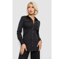 Рубашка женская однотонная, цвет черный, 230R302