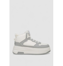 Кроссовки женские зимние на меху, цвет бело-серый, 248RAM09