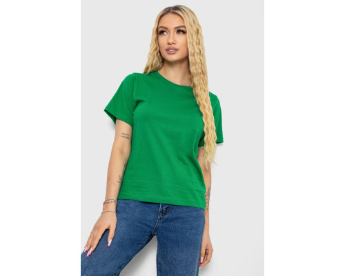 Футболка жіноча однотонна, колір зелений, 238R111