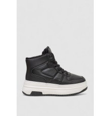 Кроссовки женские зимние на меху, цвет черно-белый, 248RAM015