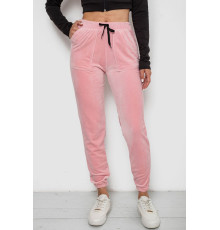 Штани жіночі велюрові, колір рожевий, 238R58168