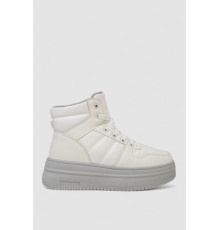 Кроссовки женские зимние на меху, цвет бело-серый, 248RAM022