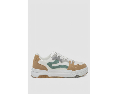 Кроссовки мужские демисезонные, цвет бело-зеленый, 243RHK109