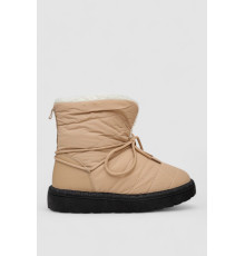 Дутики женские зимние на меху, цвет черно-бежевый, 248RFM07