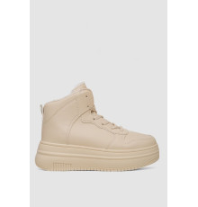 Кроссовки женские зимние на меху, цвет бежевый, 248RAM01