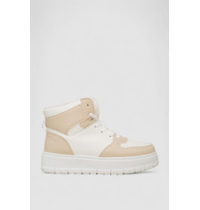 Кросівки жіночі зимові на хутрі, колір біло-бежевий, 248RMB12