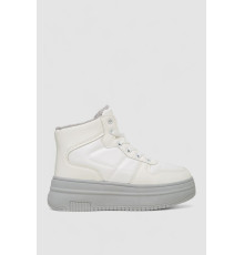 Кроссовки женские зимние на меху, цвет бело-серый, 248RAM015