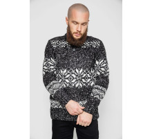 Свитер мужской, цвет черно-серый, 214R10321