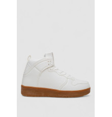 Кроссовки мужские зимние на меху, цвет бело-коричневый, 248RCX698