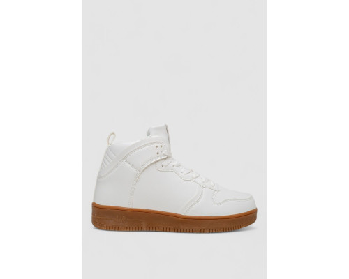 Кроссовки мужские зимние на меху, цвет бело-коричневый, 248RCX698