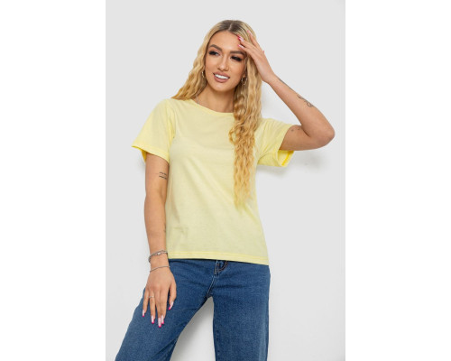 Футболка жіноча однотонна, колір лимонний, 238R111