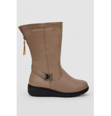 Сапоги женские зимние на меху, цвет бежевый, 243RY205