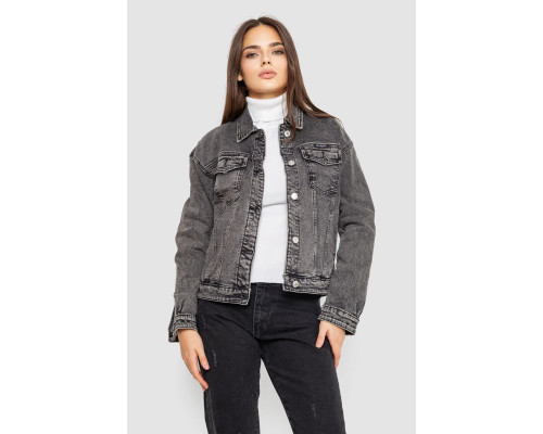 Джинсовая куртка женская, цвет серый, 129RA229