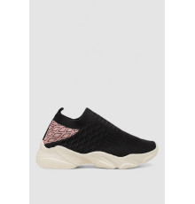 Слипоны женские текстильные, цвет черный, 244R291C