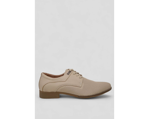 Туфли мужские с перфорацией, цвет темно-бежевый, 243RC1592