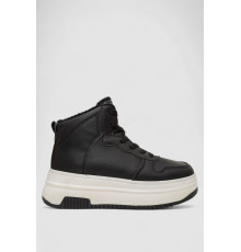 Кроссовки женские зимние на меху, цвет черно-белый, 248RAM01