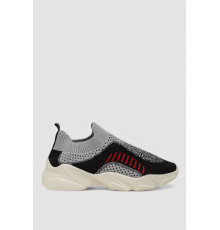 Слипоны женские текстильные, цвет черно-серый, 244R321C