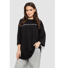 Футболка жіноча з принтом, колір чорний, 244R3013