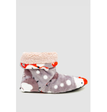 Капці-чобітки домашні плюшеві, колір сіро-бежевий, 102R1004-1