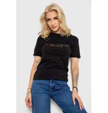 Футболка жіноча з принтом, колір чорний, 238R57399
