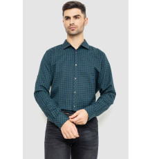 Сорочка чоловіча в клітинку байкова, колір зелено-синій, 214R16-33-164