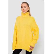 Свитер - гольф женский шерстяной, цвет желтый, 244R2050 Свитер - гольф женский шерстяной, цвет желтый, 244R2050