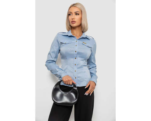 Сорочка класична в смужку, колір блакитний, 230R646