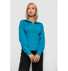 Рубашка женская однотонная, цвет бирюзовый, 230R068