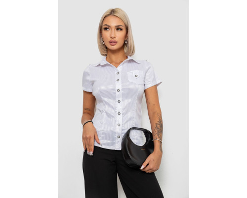 Рубашка классическая в полоску, цвет белый, 230R668-2