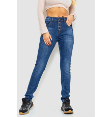 Джинси жіночі з потертостями, колір синій, 214R1417