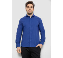 Сорочка чоловіча однотонна з принтом, колір електрик, 186R6918-1