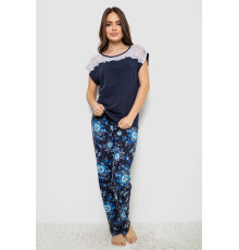 Жіноча піжама з принтом, колір синій, 243R1484-003