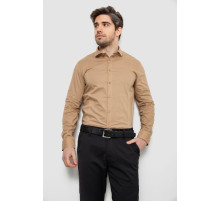 Рубашка мужская однотонная, цвет бежевый, 186R2013