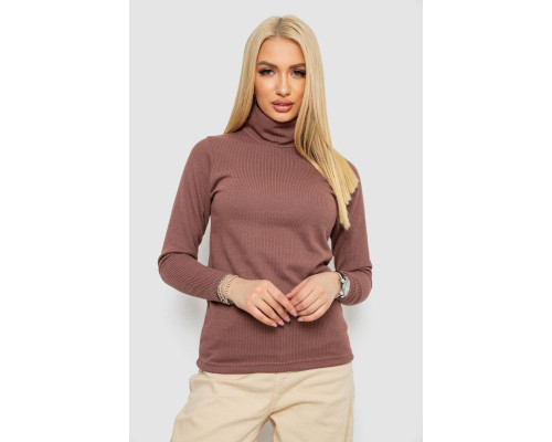 Гольф женский на флисе в рубчик, цвет мокко, 238R329