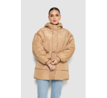 Куртка жіноча демісезонна з поясом, колір бежевий, 207R005