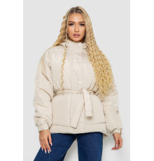 Куртка женская демисезонная с поясом, цвет светло-бежевый, 207R2023